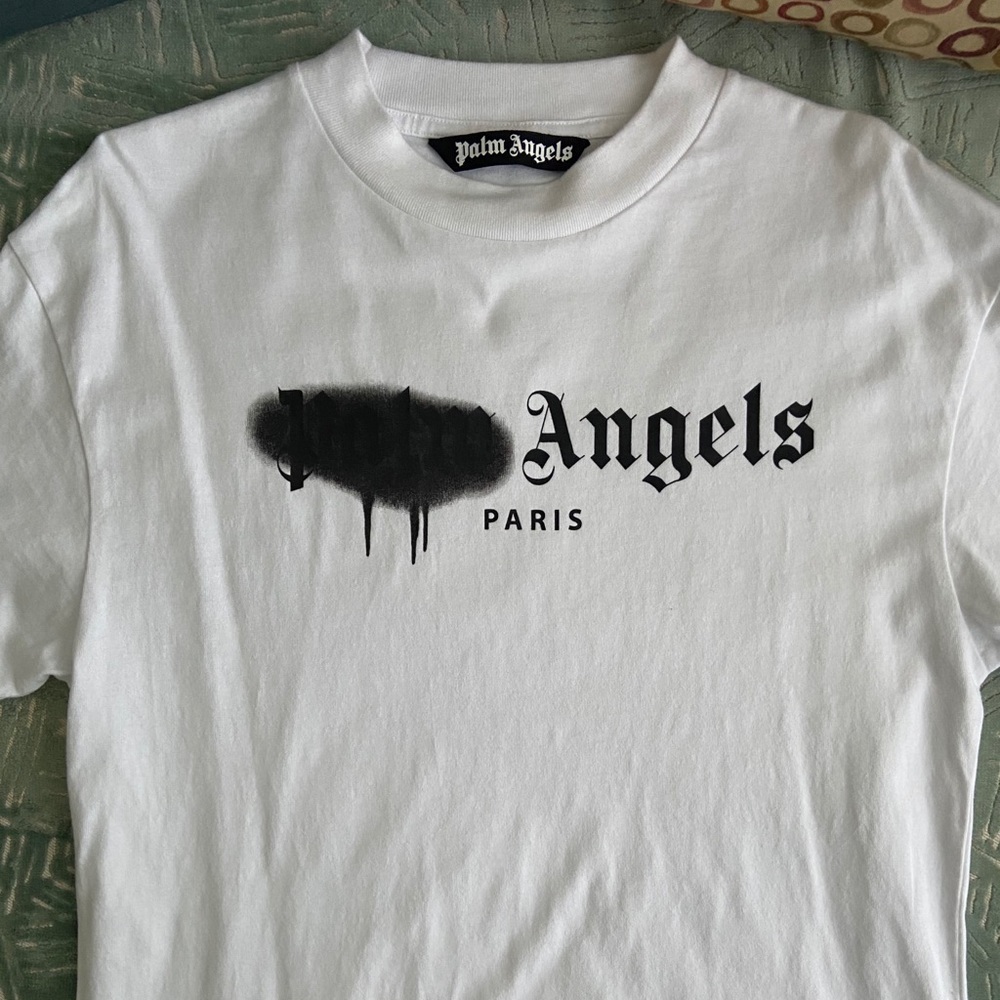 Palm Angels Paris Spray White Tee Shirt